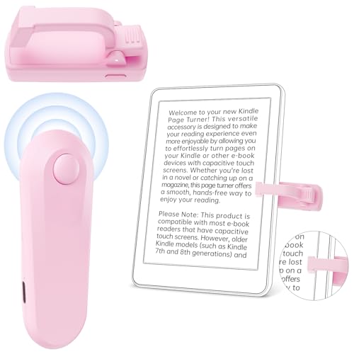 Remote Control Page Turner for Kindle Paperwhite,Silent Clicker Page Turner,Kindle Accessories for iPad/Tablets(Just Reading),Camera & Selfie Shutter