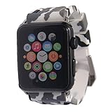 Silicone Watch Band Camo Compatible with Apple Watch Band 42mm 44mm, Soft Rubber Watchband with Quic
