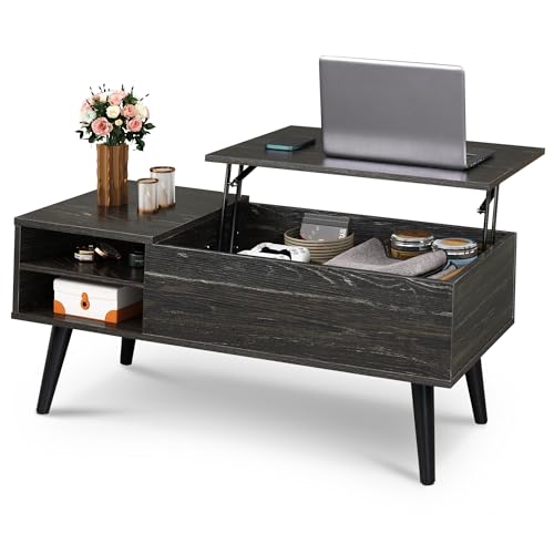 WLIVE Wood Lift Top Coffee Table with Hidden Compartment and...