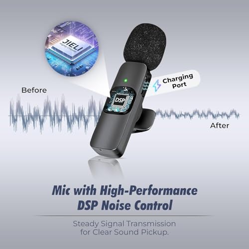 Image of DDLC K9 Wireless Collar Mic Comptable for Android Tablets DSLR Noise Reduction Type-C Lavalier Lapel Mike Shoots Youtubers Video Recording Facebook Live Stream Microphone Creator