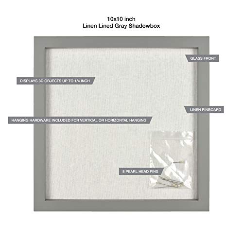 Image of MCS Linen Lined Shadow Box Frame, 8 x 10 Inch, Gray