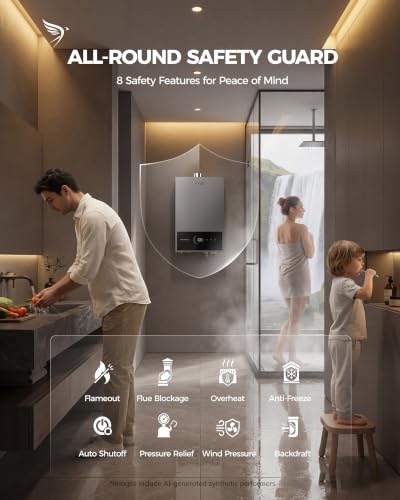 Image of APUS Natural Gas Tankless Water Heater, 120,000 BTU, 5.43 GPM Indoor