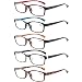 Reading Glasses 5 Pairs Quality Readers Spring Hinge Vintage Glasses for Reading for Men and Women (5 Pack Mix Color, 1.50)