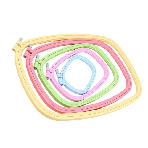 Cercles à broder en forme de croix couleur bonbon : lot de 5 pour tendre vos tissus