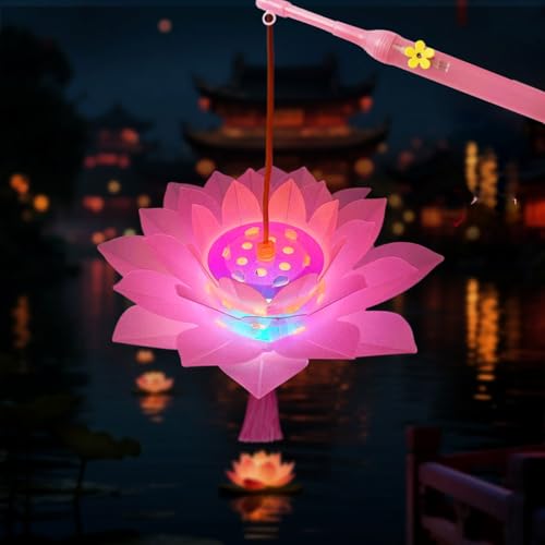 DIY Laterne Kinder,Hell Genug Coole Laternen Bastelset Set，St. Martin Dekoration，Weihnachten, Halloween Geschenke (Lotus Licht)