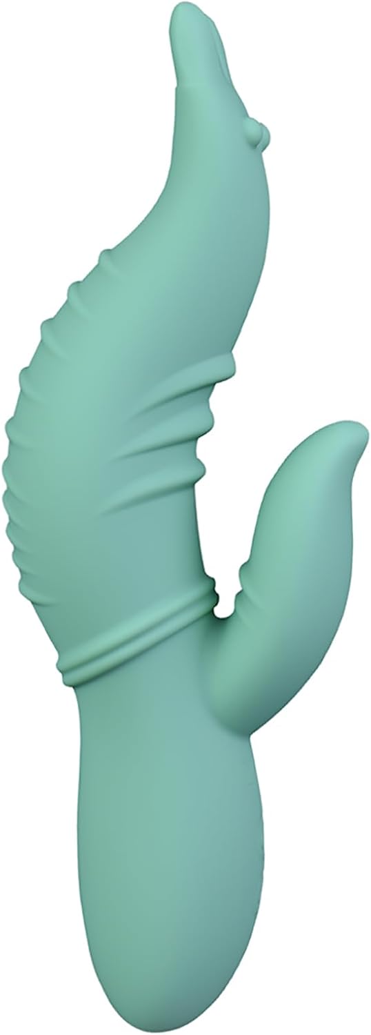 Vibrator Adult Sex Toy for Women-G Spot Rabbit Vibrator Dildo for Woman Couple, Clitoral Silicone Vibrator with 10 Vibrating Modes and Heating - Skin Color