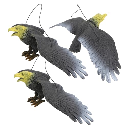 Águila de plástico disuasorio para pájaros, adorno colgante realista para decorar el porche o jardín