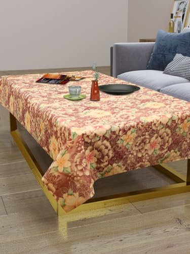 Image of Dakshya Industirs PVC Waterproof Table Cover 36x54 Inch Floral Printed Center Table Cover Washable Plastic Table Sheet Oilproof Dining Table Cover for Coffee Table Living Room Home (Bloom Nest)