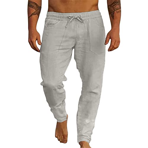 Workout Pants for Men Loose Fit Summer Pant Casual Painting Cotton Loose Plus Size Trouser Fashion Beach Cargo