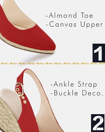 Image of Juliet Holy Womens Wedge Sandals Espadrilles Closed Toe Slingback Buckle Strap Comfortable Casual Summer Wedges Shoes