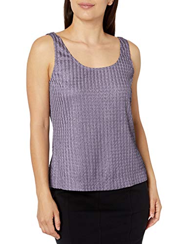 Alex Evenings Women's Jewel Neckline Glitter Knit Twinset (Regular And Petite), Icy Orchid, Mp #TOP2