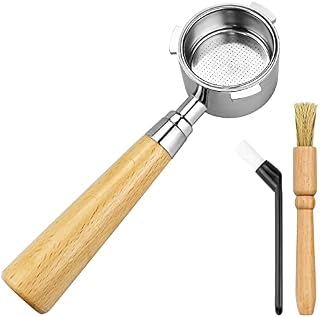 51mm Portafilter, Reusable Coffee Naked Portafilter, Reusable Coffee Portafilter, Coffee Filter with Cleaning Brush for Delonghi EC680/EC685