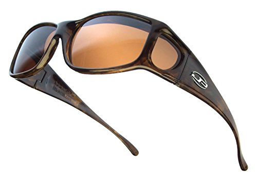 Fitovers Eyewear - Jett Collection Designed to Fit Over Medium Oval Frames Not Exceeding 143mm X 39mm - Brown Marble/polarized Amber3