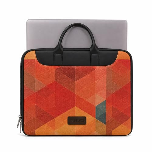 Image of Tabelito Designer Printed Laptop Sleeve for Women (13-15.6 Inch) | Jute & Vegan Leather Office Handbag | Lightweight Stylish Work Bag with Handle