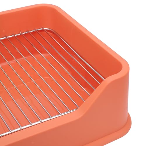 Caja de arena para gatos tipo bandeja con rejilla de acero inoxidable miniatura 7