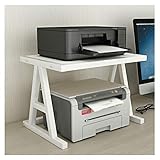 Porta Stampante Stampante for desktop Stampante for stampante a 2 strati Scrivania multifunzione, telaio in metallo, utilizzato in camera da letto for ufficio fax stand scanning stand (bianco) Multifu