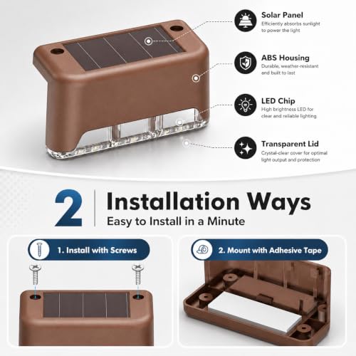 Add EMBOX Solar Light Outdoor Home Garden Waterproof Stair Deck Pool - Image 3