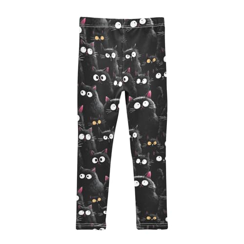 Girls Leggings Black Cats Soft Toddler Leggings for Girls Kids Pants Size 4T-10T2
