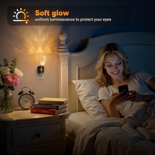 Image of JandCase Night Light, Night Lights Plug into Wall Acrylic Flower Nightlight