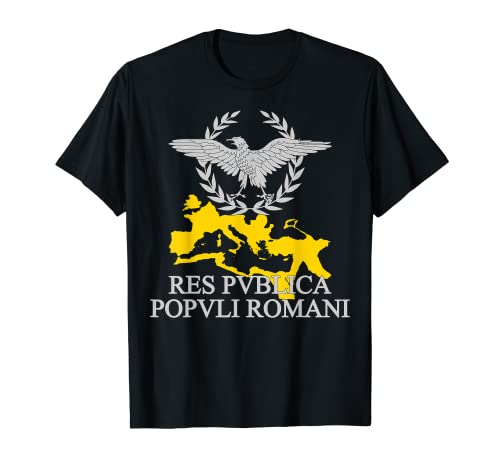 Águila del Imperio Romano, laurel, mapa Res Publica Populi Romani Camiseta
