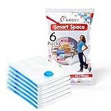 1ABOVE Pack of 6 Vacuum Compressed Storage Bags, Mould Moisture and Bug Proof, Double Zip High Sealing Triple Air Leak Patent Valve for Maximum Compression (MEDIUM)