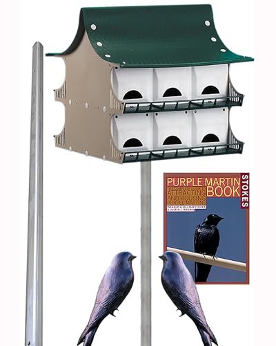 S&K 12 Room Purple Martin House Package - Complete Birdhouse Kit with Telescoping Pole, Decoys, and Guidebook - Thumbnail 7