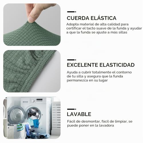 Miniatura 4 de Funda Para Silla De Oficina Jacquard Funda De Silla De Oficina Elástica Fundas Sillas Modernas Lavable Fundas Para Sillas Giratoria Protector De Funda Para Silla De Oficina No Sillas Y-Verde, 2