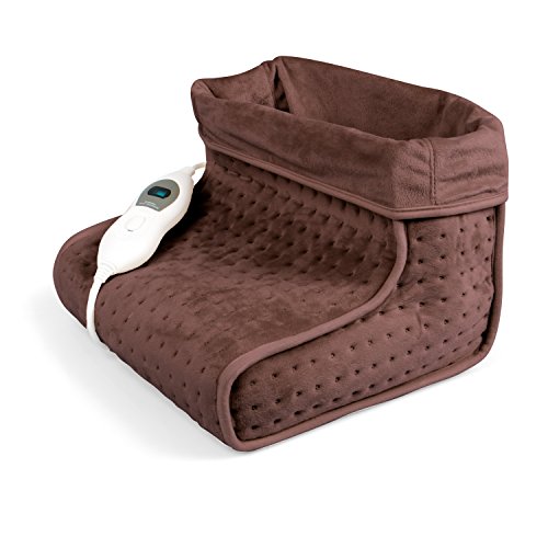 Preisvergleich Produktbild VIDABELLE 12369 Fußwärmer mit 3 Temperaturstufen, Abschaltautomatik, maschinenwaschbar, Wärmeschuh, braun