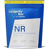 Longevity Box NR 300 mg – 99% Reines Nicotinamid-Ribosid NAD+ Booster für Energie & gesundes Altern – 120 vegane Kapseln