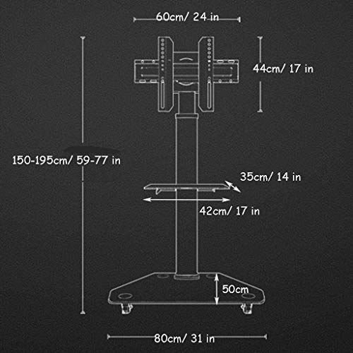 Soporte de TV para pared y carrito móvil con estante miniatura 4