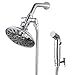 YDmeet Dog Shower Sprayer Attachment with Brass Shower Arm Diverter, Hand Shower Sprayer, 8 Feet Long Shower Hose and Brass Shower Holder for Pet Bathing, Dog Washing(Chrome Plated)