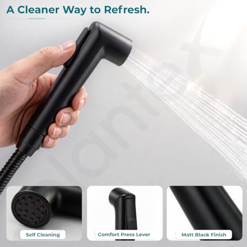 Image of Plantex Self Cleaning Health Faucet for Toilet /ABS Plastic Jet Spray for Bathroom /Hand Gun /Without Hose Pipe - Pack of 1 (Black)