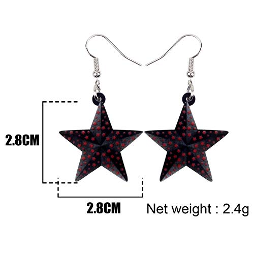Preisvergleich Produktbild GUOHAUNB Acryl Weihnachten Schwarz Stern Ohrringe Tropfen Baumeln Weihnachtsdekoration Geschenk Schmuck Für Frauen Mädchen Natal Charms Zubehör