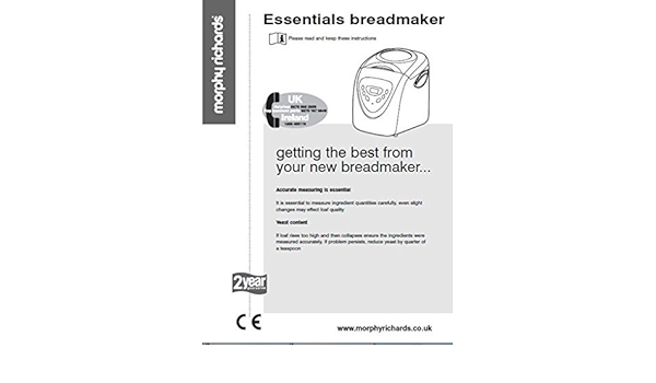 morphy richards bread maker 48221