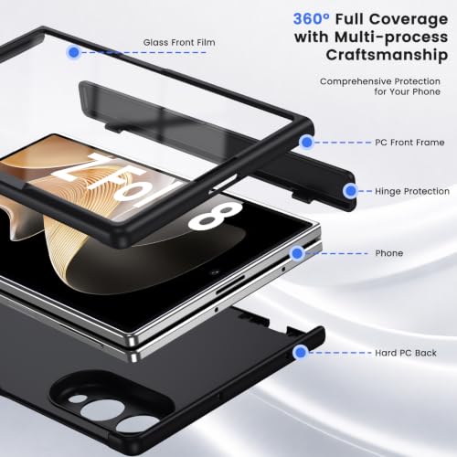 GUAGUA Mangetic for Galaxy Z Fold 8 (Wide) Case 7.6", [ MagFit ][ Built-in Screen Protector ] Drop Protection Cover for Samsung Z Fold 8, Hard PC Back Shockproof Non-Slip Phone Case-Black by GuaGua - Used condition - Image 7