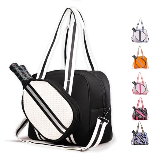 MANUEKLEAR Crossbody Sling PickleballBag Tote, Pickleball Bags for Women and Men, Pickleball Bags for Ladies (Sleek Black)