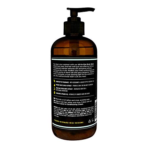 Barrel And Oak - All-In-One Body Wash, Men's Body Wash, Men's Soap For Hair, Face, & Body, Refreshing & Balanced Cleanser, Essential Oil-Based Scent, Warm Oak & Spicy Bergamot, Vegan (Black Oak, 16 Oz) #TOP1