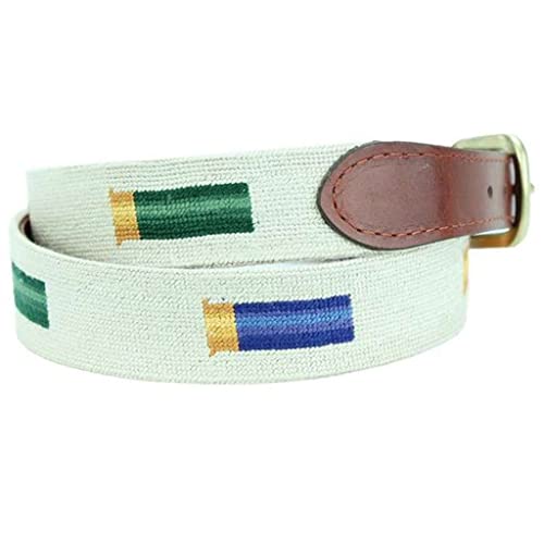 Rainbow Shotgun Shells Needlepoint Belt in Light Khaki by Smathers & Branson3