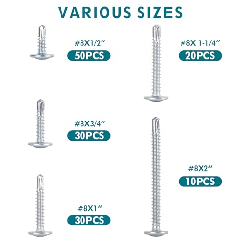 Kit de Tornillos Autoperforantes 140 Piezas para Metal y Madera miniatura 2