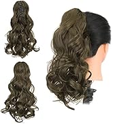 Gairyan 18inch Ponytail Extension Clip in Ponytail Hair Extensions Curly Wavy Pony Tails Claw on ...