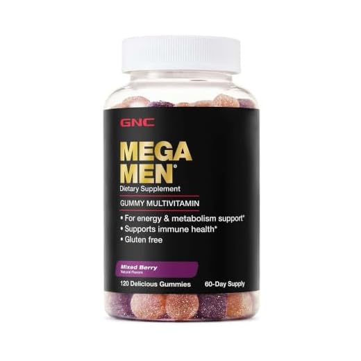 GNC Mega Men Gummy Multivitamin | Supports Energy, Metabolism, and Immune System, Gluten Free | Mixed Berry | 120 Gummies