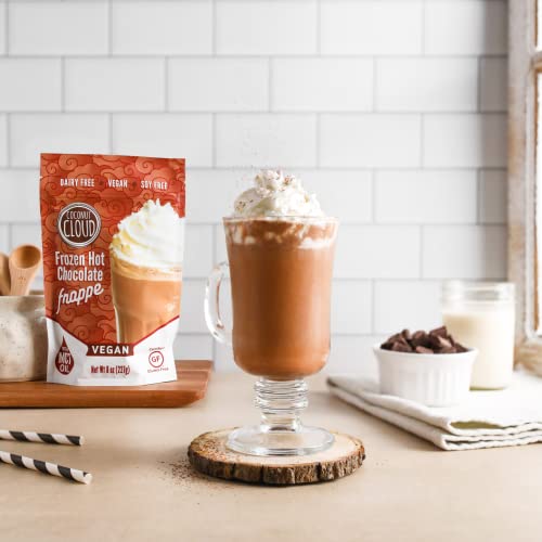 Image of Coconut Cloud Frozen Hot Chocolate | Blended Instant Frappe Iced Cocoa | Add Nut Milk, Ice & Enjoy | Easy, Creamy, Delicious, Tasty Barista Quality. (Vegan, Dairy-Free, Plant Based, Certified Gluten-Free, Women Owned, US Made), 6 Servings