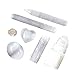 7 pcs Selenite Sampler Set / Healing Kit: 1 Selenite Tower, Palm Stone-1 Oval 1 Heart, 3 Wands-Blunt Pointed and Raw,and 1 Desert Rose with a Certificate of Authenticity