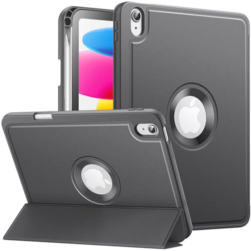 MoKo for iPad (A16) 11th Generation 2025 11-inch/10th Generation 10th 2022 10.9 inch Case with Pencil Holder, Smart Trifold Protective iPad Case with Soft TPU Back Stand Cover, Matte Black