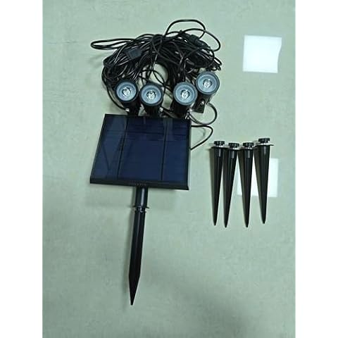 Warm White Solar Powered Lights Outdoor Waterproof LED Landscape Lights for Outside Trees, Flag, Lawn, Pool, Yard, Garden, Path, Backyard with Glass Solar Panel and Adjustable Mount (4-in-1) Cover