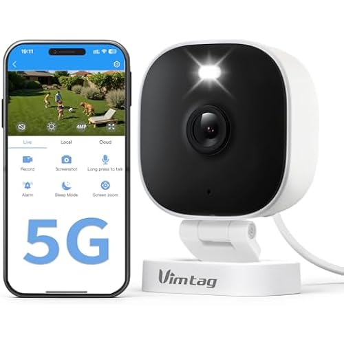 VIMTAG Security Camera Outdoor Indoor, 2.5K Cameras for Home Security Pet/Dog, Color Night Vision, Baby Monitor, Motion Activated Spotlight/Siren, IP66,2-Way Audio, Cloud/512G TF Card Storage,Plug-in