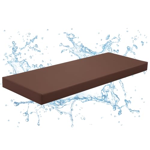Tudomro 1 Pcs Sauna Seat Cushion Mat Waterproof & Heat Resistant Pad High-Density Foam Heat Insulation Mat Infrared Sauna Accessories Steam Room and Shower Bench (43 x 16 Inches Brown)