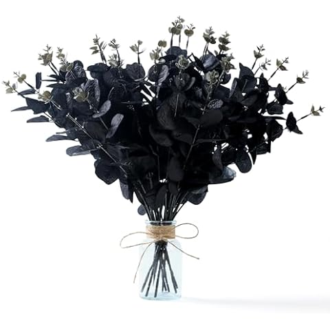 SITUMEIZI 10 Pcs Black Eucalyptus Stems Cover
