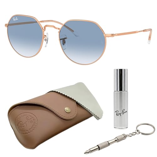 Image of Ray-Ban RB3565 JACK Square-Round Shaped Sunglasses for Men & Women with Official RAYBAN Eyewear Kit