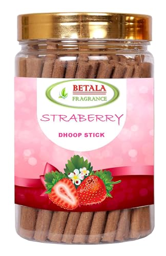 Image of Betala Fragrance Dhup Batti for Puja, 200 Gm Bamboo Less & Charcoal Free Dhoop Sticks for Pooja with Holder Stand (70-80 Stick) () | dhupkathi | | doopsticks | | doopam | (200 Gm) (Strawberry)